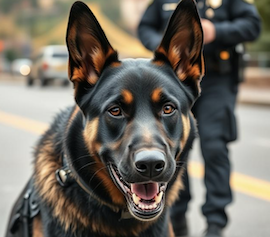 K-9 unit with officer and Western PA in the background
