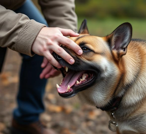 An example of comparative negligence: a person pets a canine even after it starts growling 