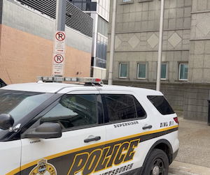 Pittsburgh Police vehicle, for investigation of dog bite injury