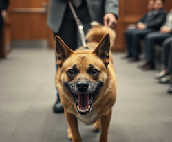 A dog in court for attack on a child 