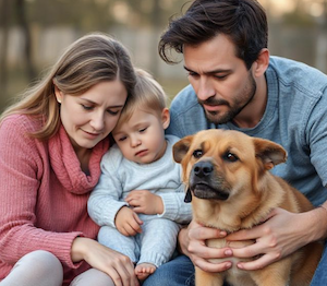 Two distressed parents with a young one attacked 